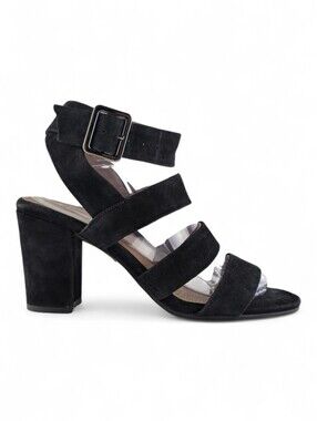 Vionic Women's Blaire Black Suede Multi Strap Block Heel Sandals 7.5